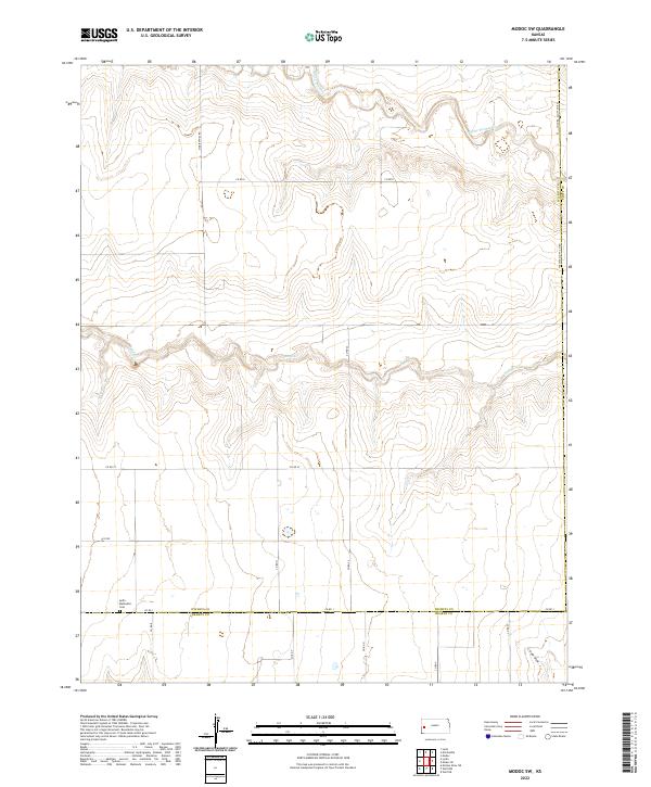 2022 Map of Modoc SW, 2022 Print
