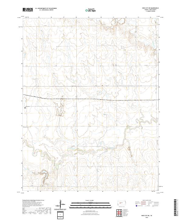 USGS Topographic Map – Ness City NE