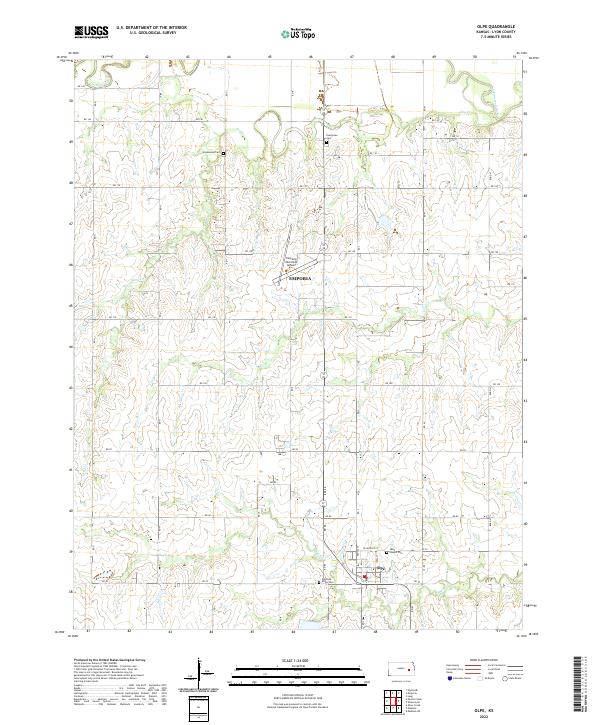 USGS Topographic Map – Olpe