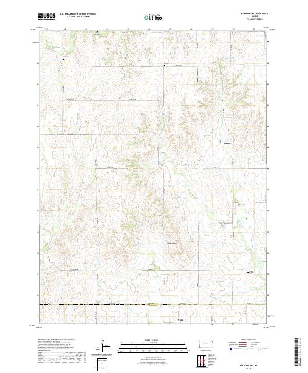 USGS Topographic Map – Paradise NE