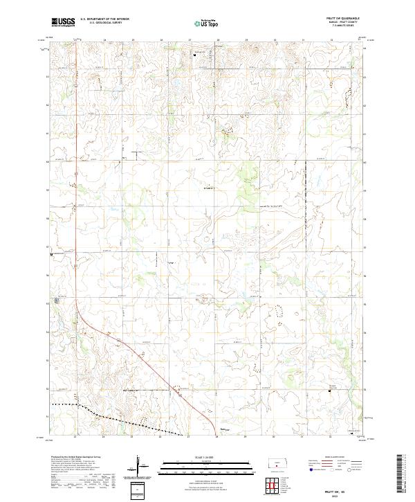 USGS Topographic Map – Pratt SW