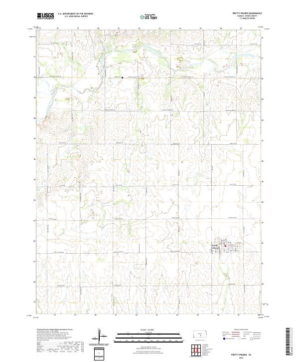 USGS Topographic Map – Pretty Prairie