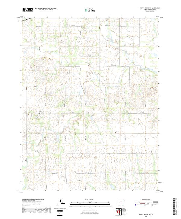USGS Topographic Map – Pretty Prairie SW