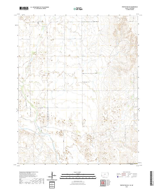 USGS Topographic Map – Protection SW