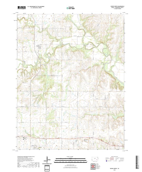 USGS Topographic Map – Severy North