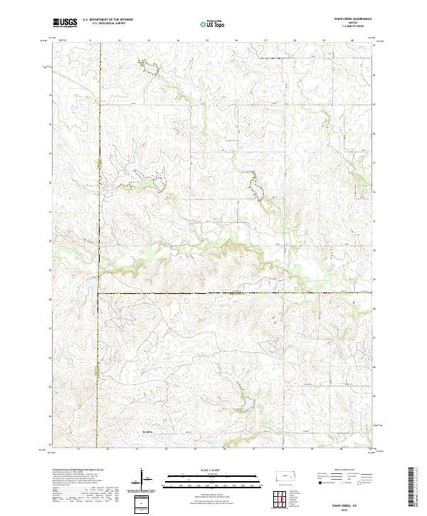 USGS Topographic Map – Shaw Creek