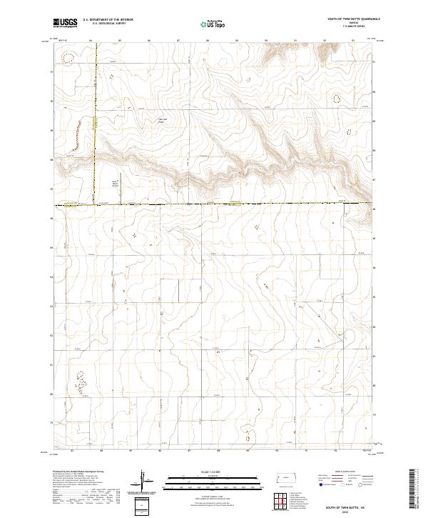 2022 Map of South of Twin Butte, 2022 Print