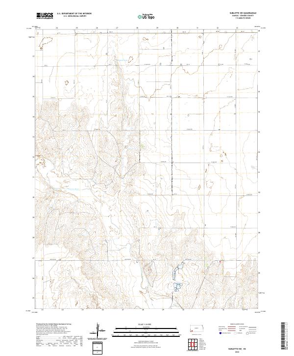 USGS Topographic Map – Sublette SW