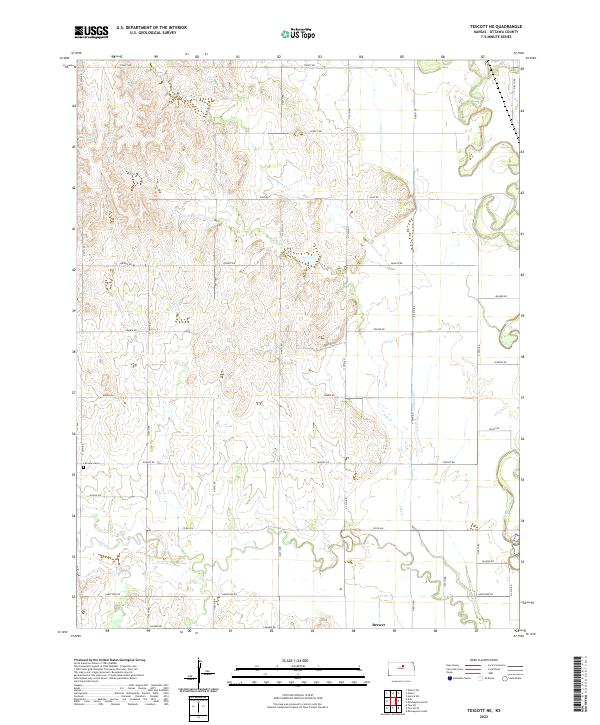 USGS Topographic Map – Tescott NE