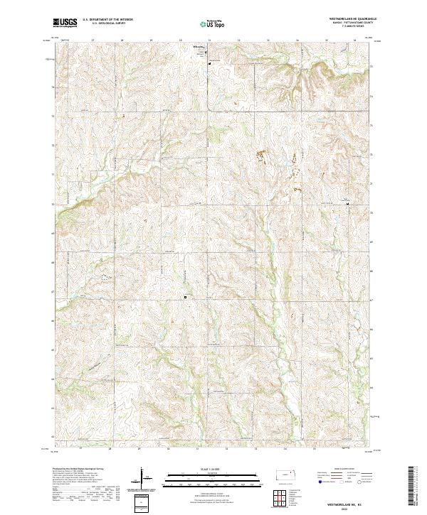 USGS Topographic Map – Westmoreland NE