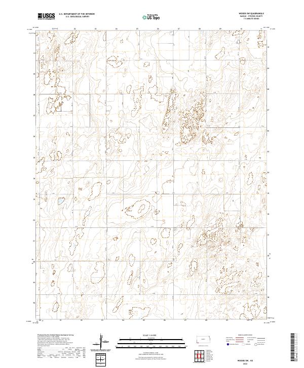 USGS Topographic Map – Woods SW