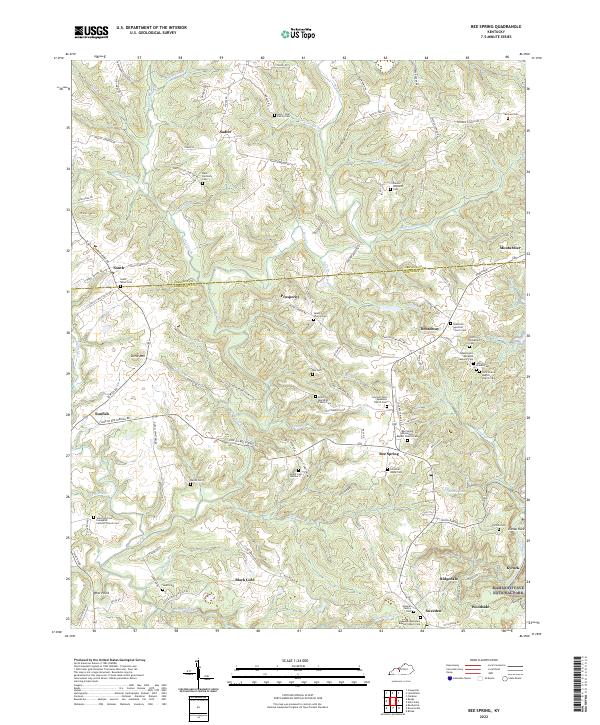 USGS Topographic Map – Bee Spring