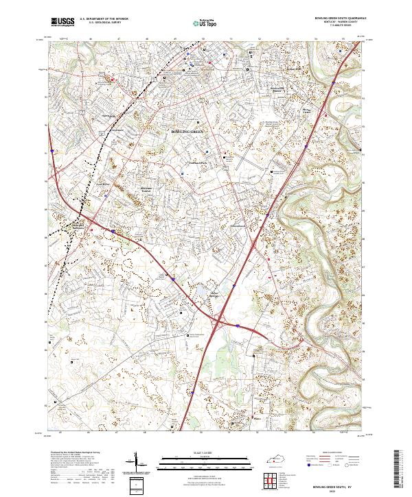 USGS Topographic Map – Bowling Green South