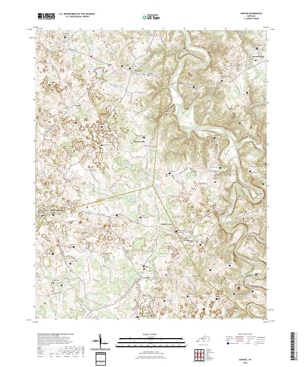 USGS Topographic Map – Center