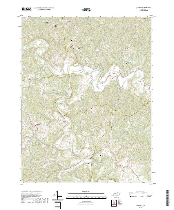 USGS Topographic Map – Claysville