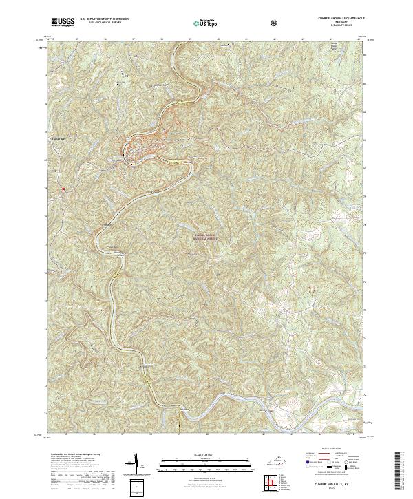 USGS Topographic Map – Cumberland Falls