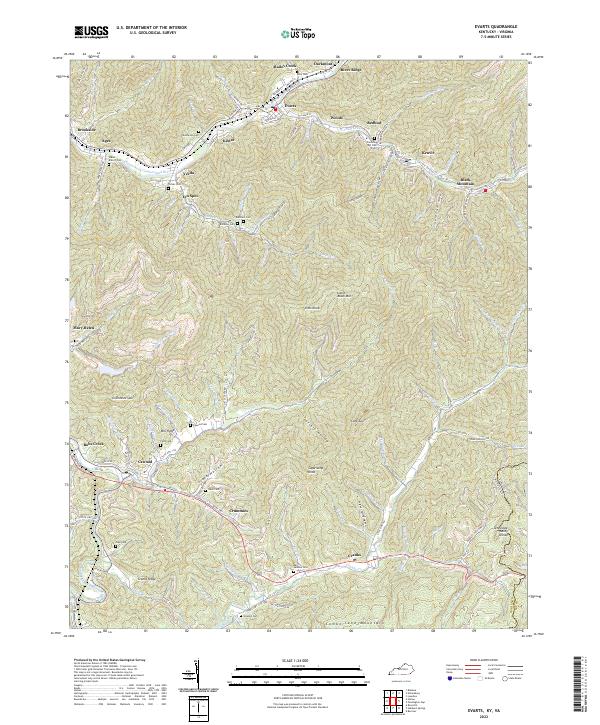 USGS Topographic Map – Evarts