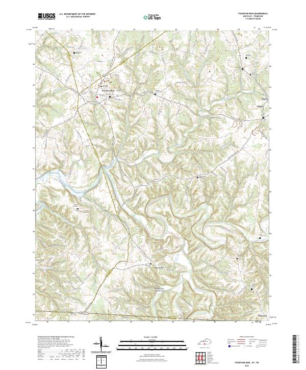 USGS Topographic Map – Fountain Run