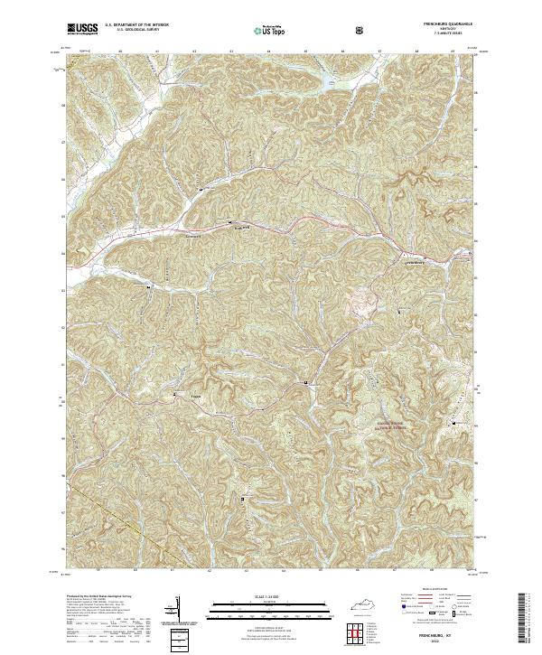 USGS Topographic Map – Frenchburg