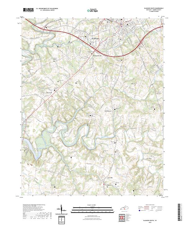 USGS Topographic Map – Glasgow South