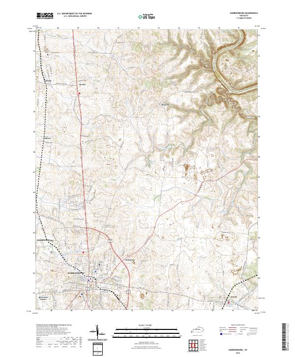 USGS Topographic Map – Harrodsburg