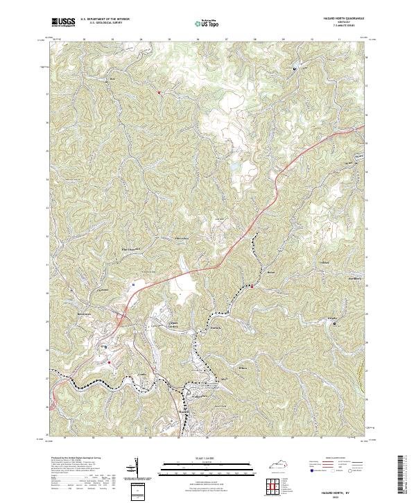 USGS Topographic Map – Hazard North