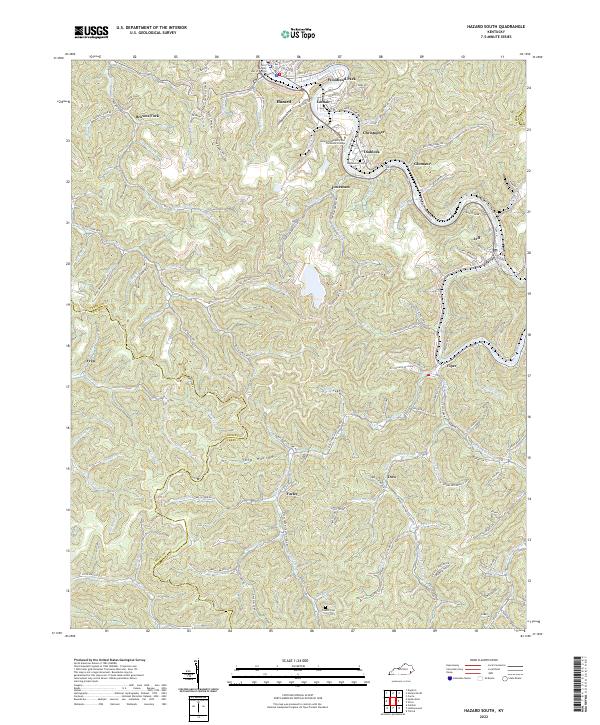 USGS Topographic Map – Hazard South