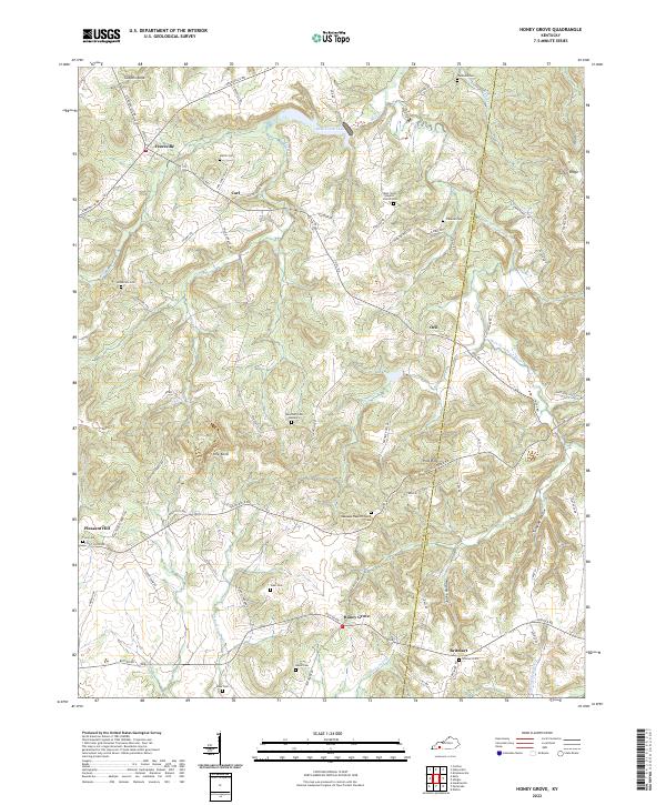 USGS Topographic Map – Honey Grove