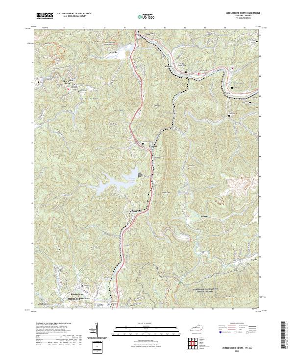 USGS Topographic Map – Middlesboro North