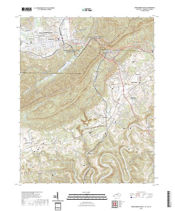 USGS Topographic Map – Middlesboro South