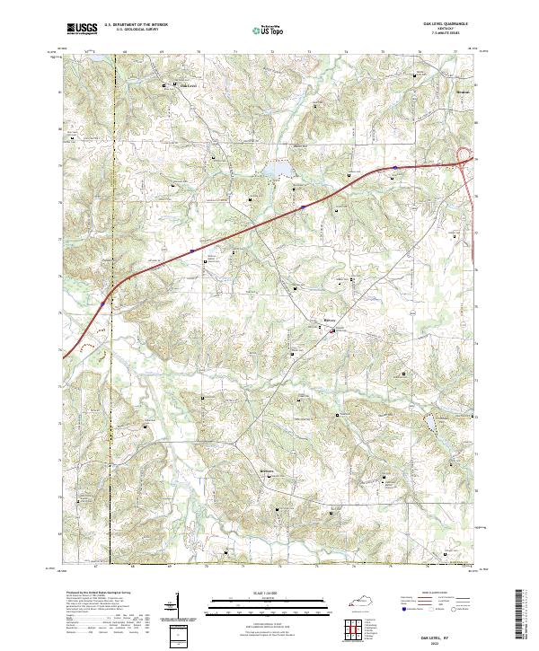 USGS Topographic Map – Oak Level