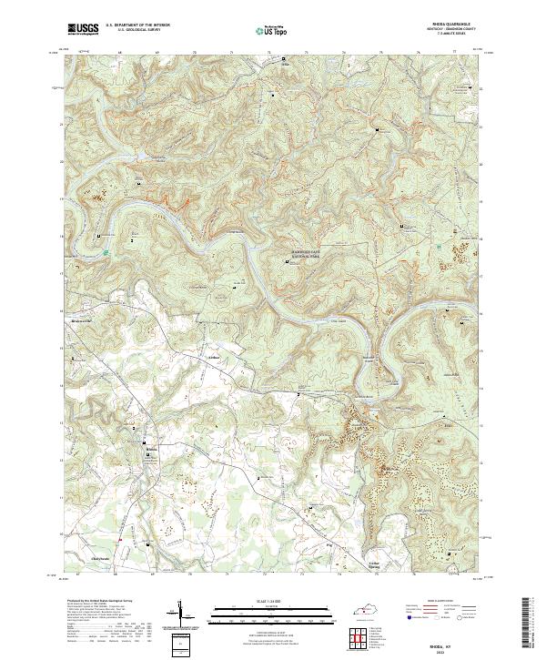 USGS Topographic Map – Rhoda