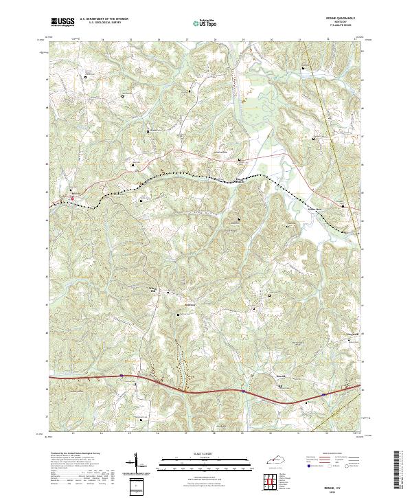 USGS Topographic Map – Rosine