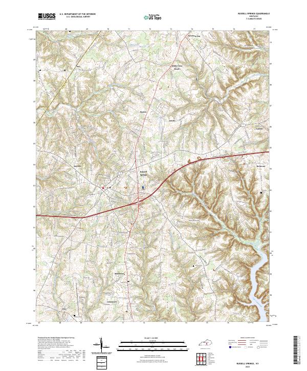 USGS Topographic Map – Russell Springs