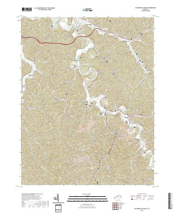 USGS Topographic Map – Salyersville South