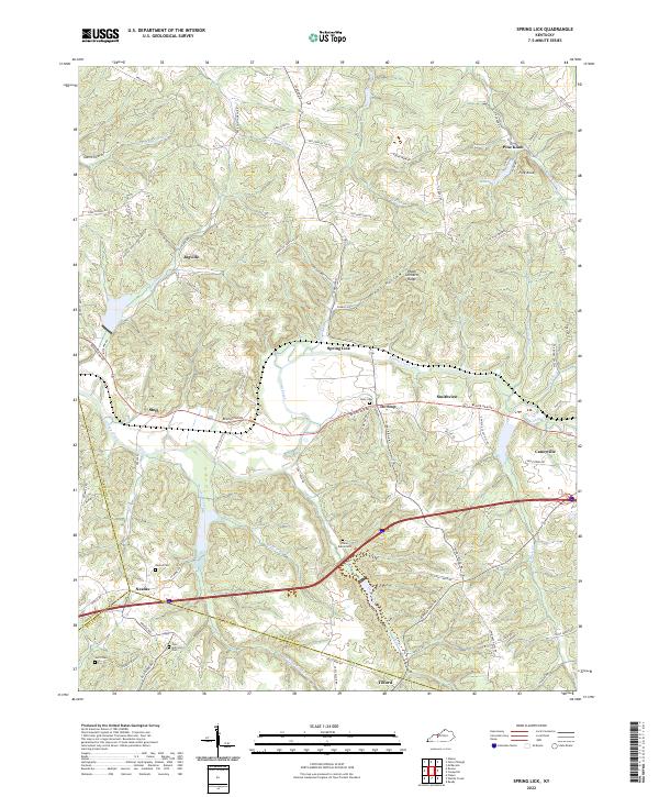 USGS Topographic Map – Spring Lick