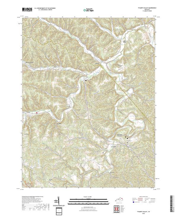 USGS Topographic Map – Tygarts Valley