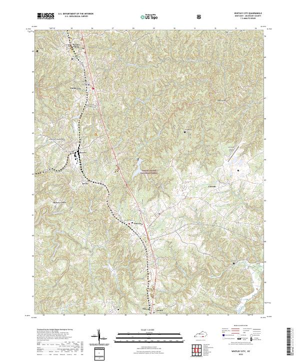 USGS Topographic Map – Whitley City