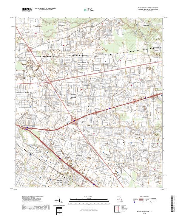 USGS Topographic Map – Baton Rouge East