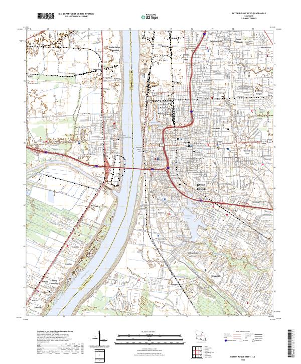 USGS Topographic Map – Baton Rouge West