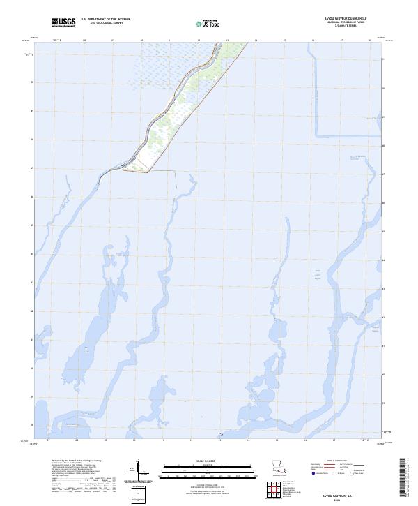 USGS Topographic Map – Bayou Sauveur