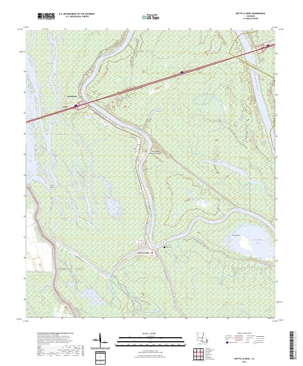 USGS Topographic Map – Butte La Rose