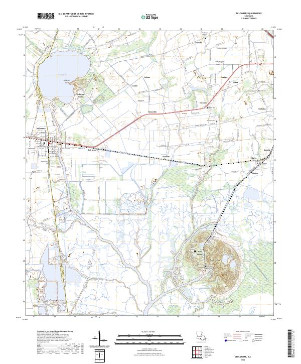 USGS Topographic Map – Delcambre