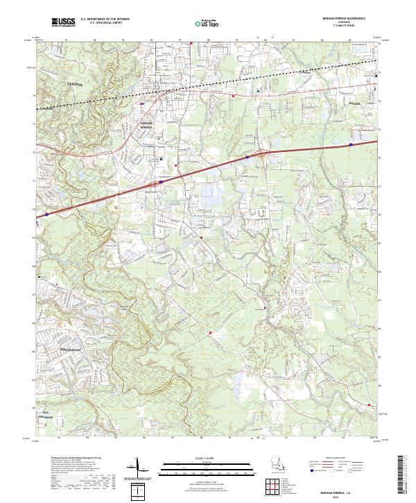 USGS Topographic Map – Denham Springs