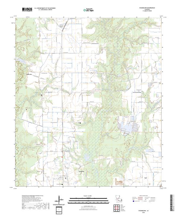 USGS Topographic Map – Evangeline