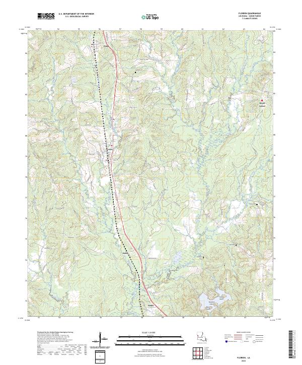 USGS Topographic Map – Florien