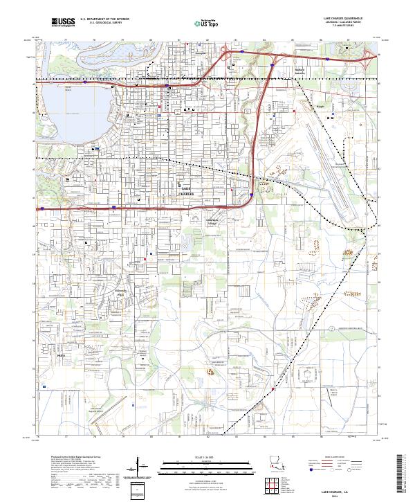 USGS Topographic Map – Lake Charles