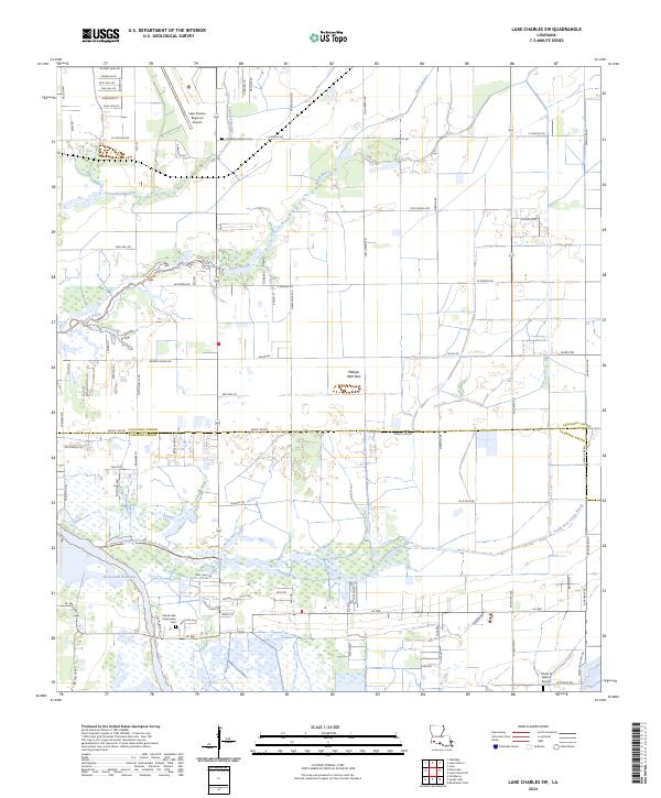 USGS Topographic Map – Lake Charles SW