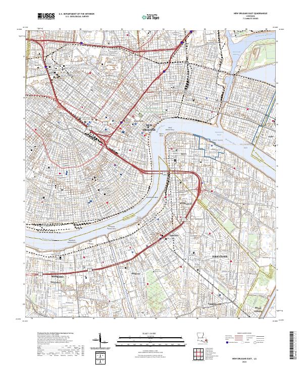 USGS Topographic Map – New Orleans East