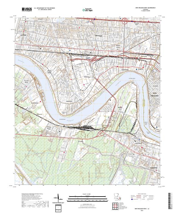 USGS Topographic Map – New Orleans West